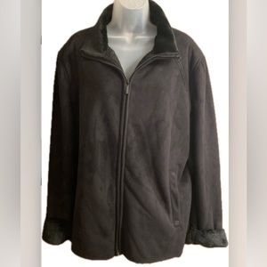Calvin Klein Suede, Faux Fur Black Jacket Size M